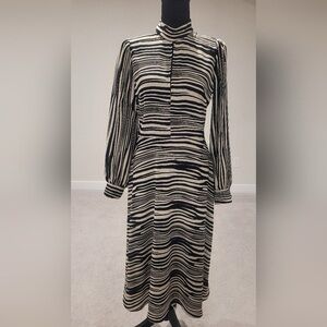 Banana Republic Zebra Print Long Sleeve Dress